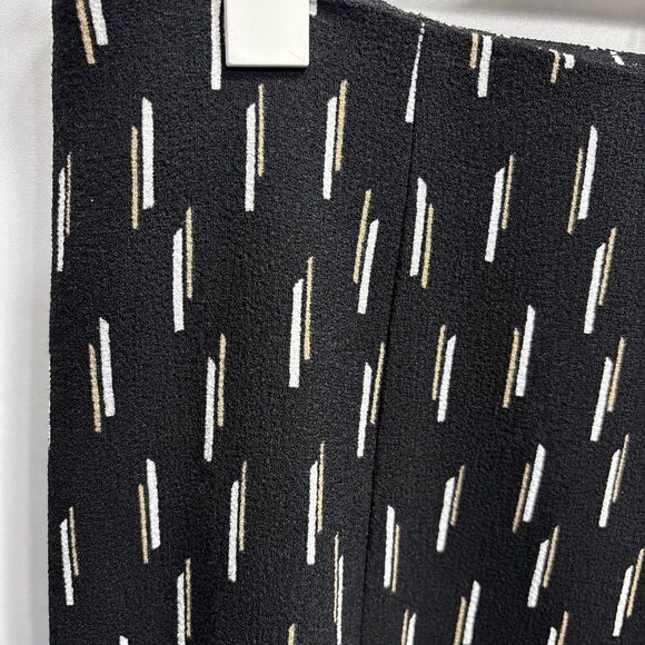 Ann Taylor Factory Women’s Size 6 A Line Skirt Geometric line Print Black Tan - Picture 3 of 9
